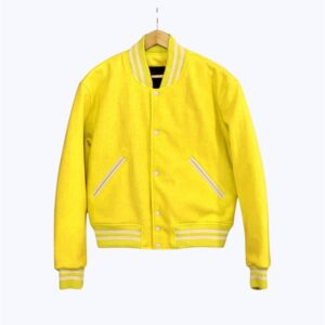Yellow Wool Body Varsity Jacket