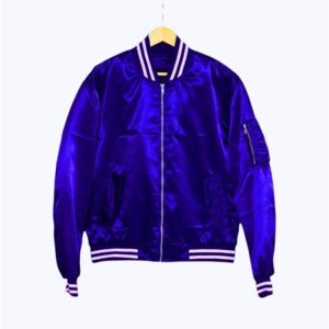 Blue Bomber Satin Jacket