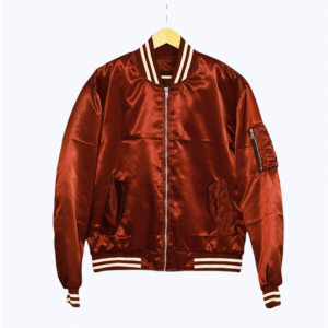 Red Satin Bomber Jacket