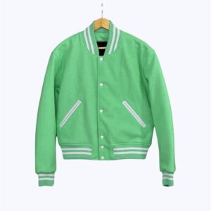 Green Wool Body Varsity Jacket